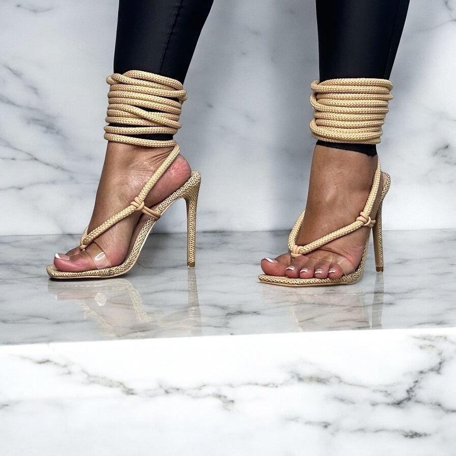 Taupe Rope Heel