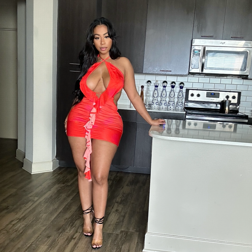 Ruffled Coral Mini Dress