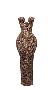 Strapless Leopard Maxi