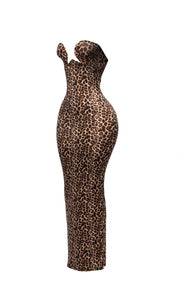 Strapless Leopard Maxi