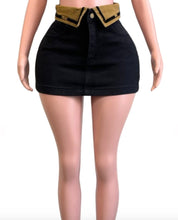 NIUU Black Mini Denim Skirt